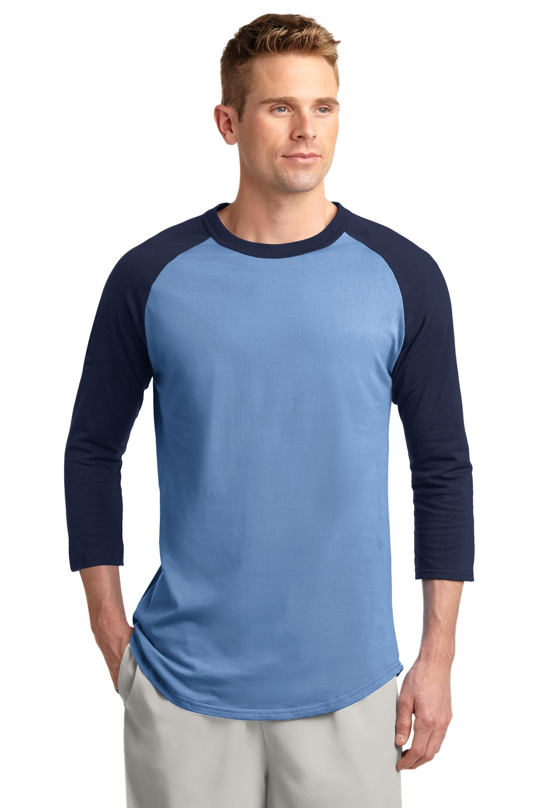 Sport-Tek Men's Colorblock Raglan Jersey.  T200 1  of 2