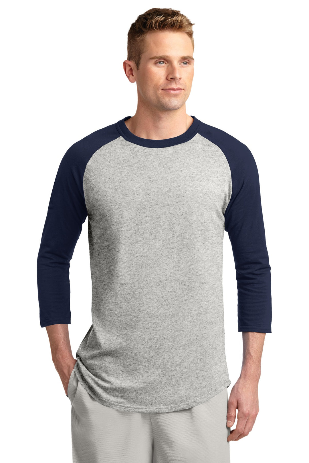 Sport-Tek Men's Colorblock Raglan Jersey.  T200 1  of 2