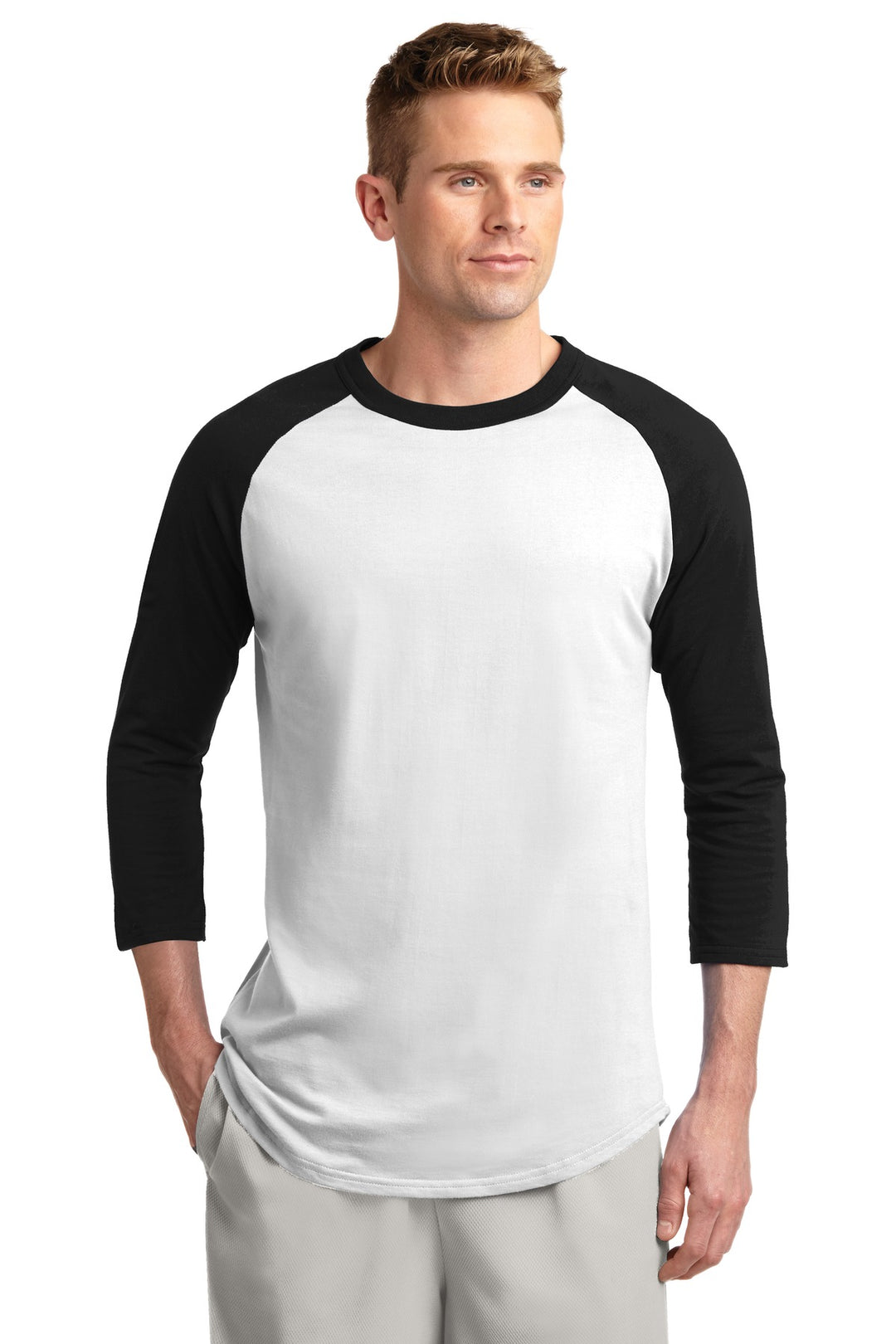 Sport-Tek Men's Colorblock Raglan Jersey.  T200 1  of 2