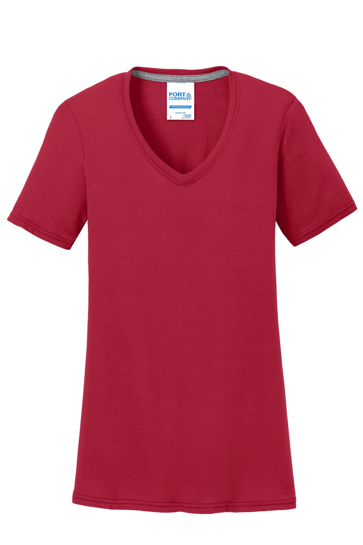 Port & Company Ladies Performance Blend V-Neck Tee. LPC381V Port & Company