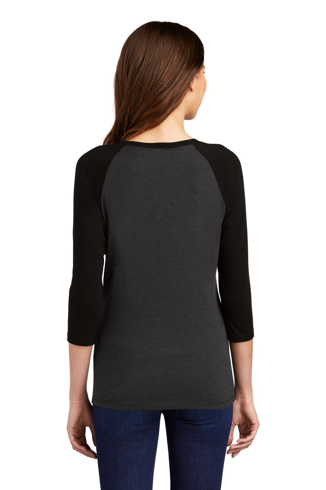 District Women's Perfect Tri 3/4-Sleeve Raglan. DM136L District