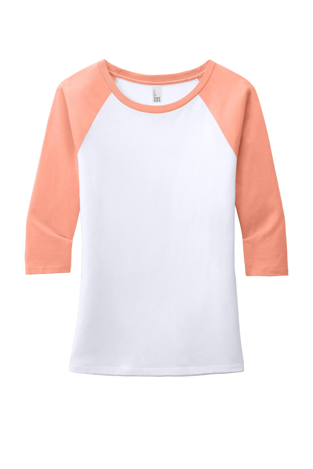 District Women's Perfect Tri 3/4-Sleeve Raglan. DM136L District