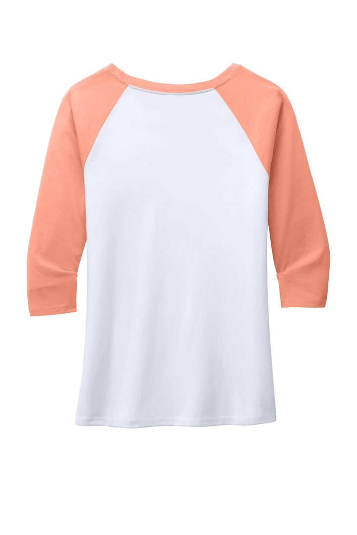 District Women's Perfect Tri 3/4-Sleeve Raglan. DM136L District