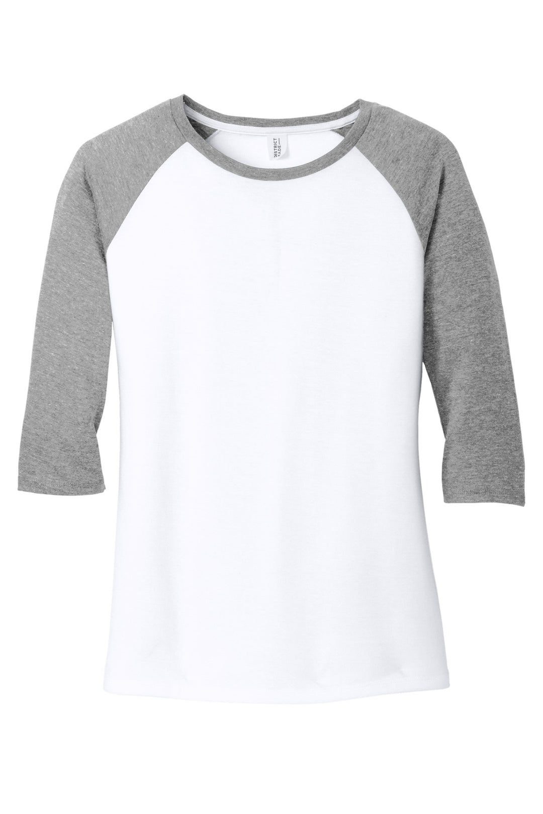 District Women's Perfect Tri 3/4-Sleeve Raglan. DM136L District