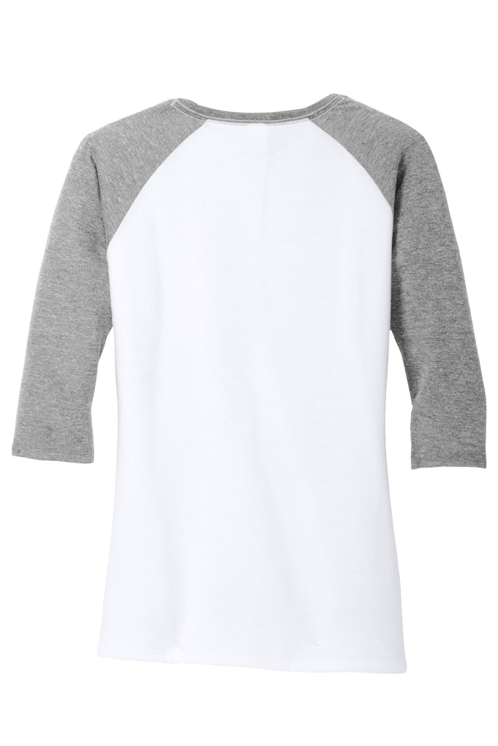 District Women's Perfect Tri 3/4-Sleeve Raglan. DM136L District