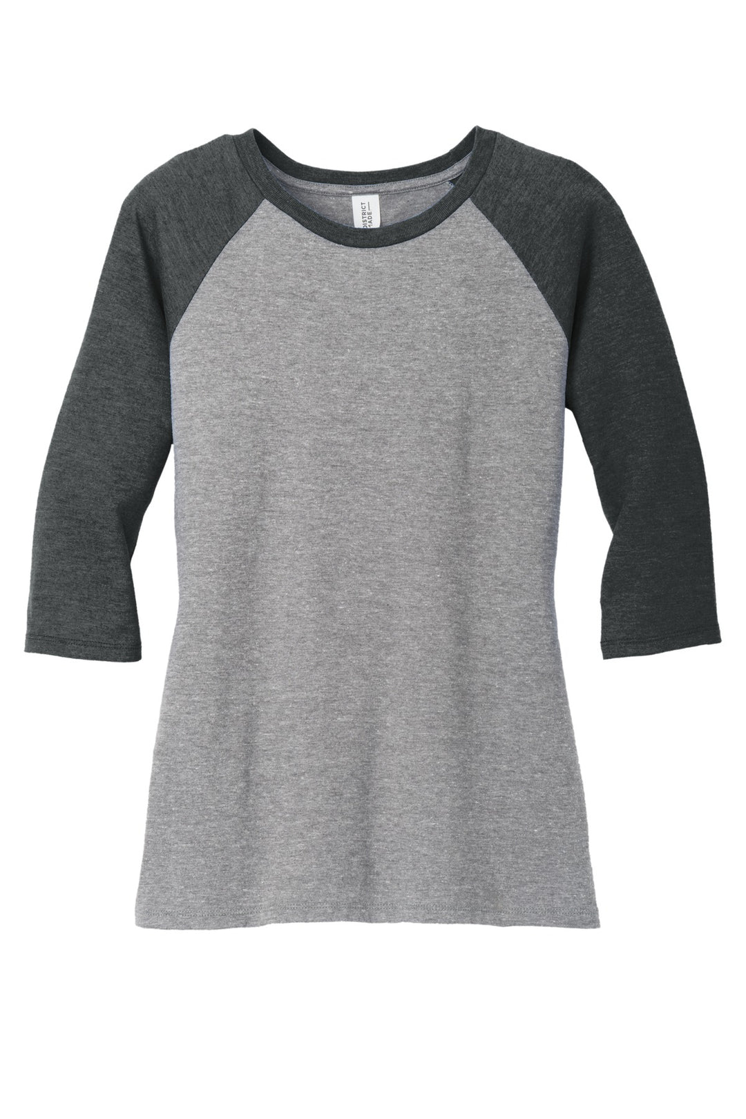 District Women's Perfect Tri 3/4-Sleeve Raglan. DM136L District