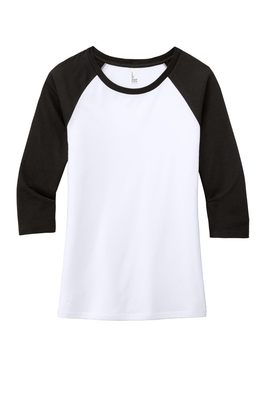 District Women's Perfect Tri 3/4-Sleeve Raglan. DM136L District