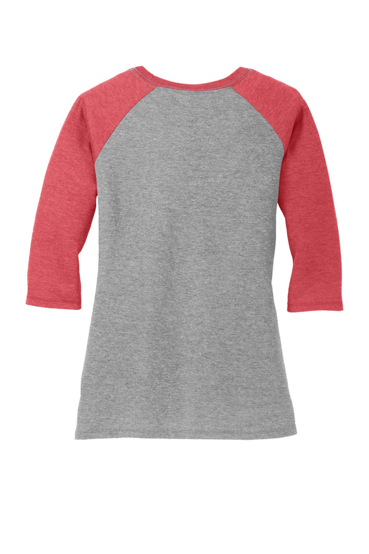 District Women's Perfect Tri 3/4-Sleeve Raglan. DM136L District