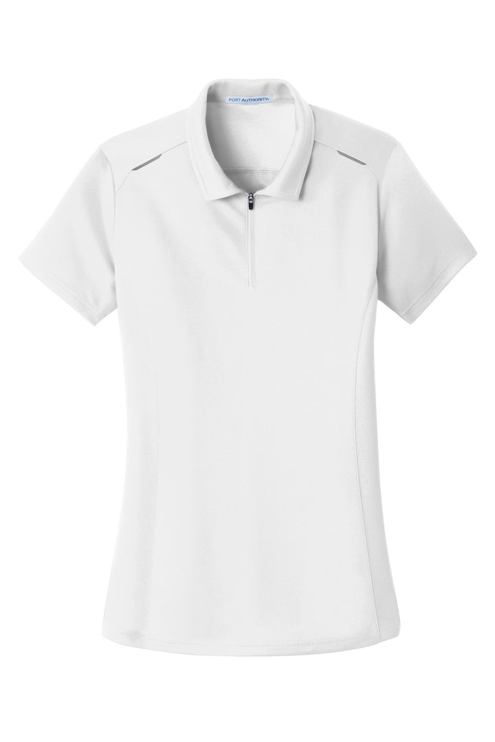 Port Authority Ladies Pinpoint Mesh Zip Polo. L580