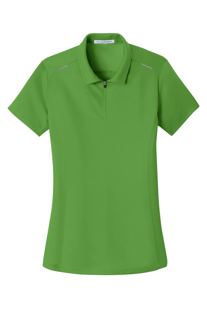 Port Authority Ladies Pinpoint Mesh Zip Polo. L580