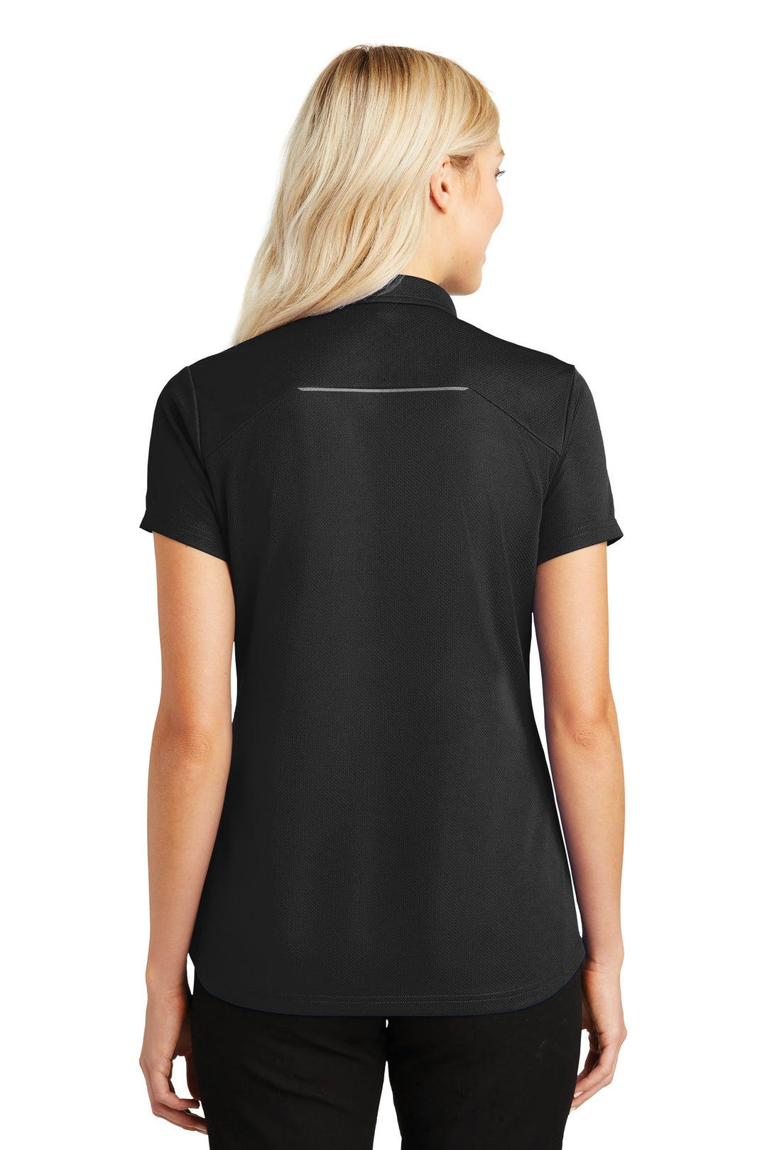 Port Authority Ladies Pinpoint Mesh Zip Polo. L580