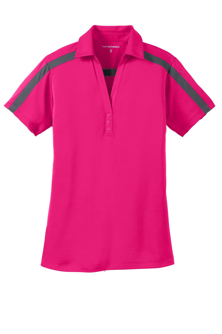 Port Authority Ladies Silk Touch Performance Colorblock Stripe Polo. L547