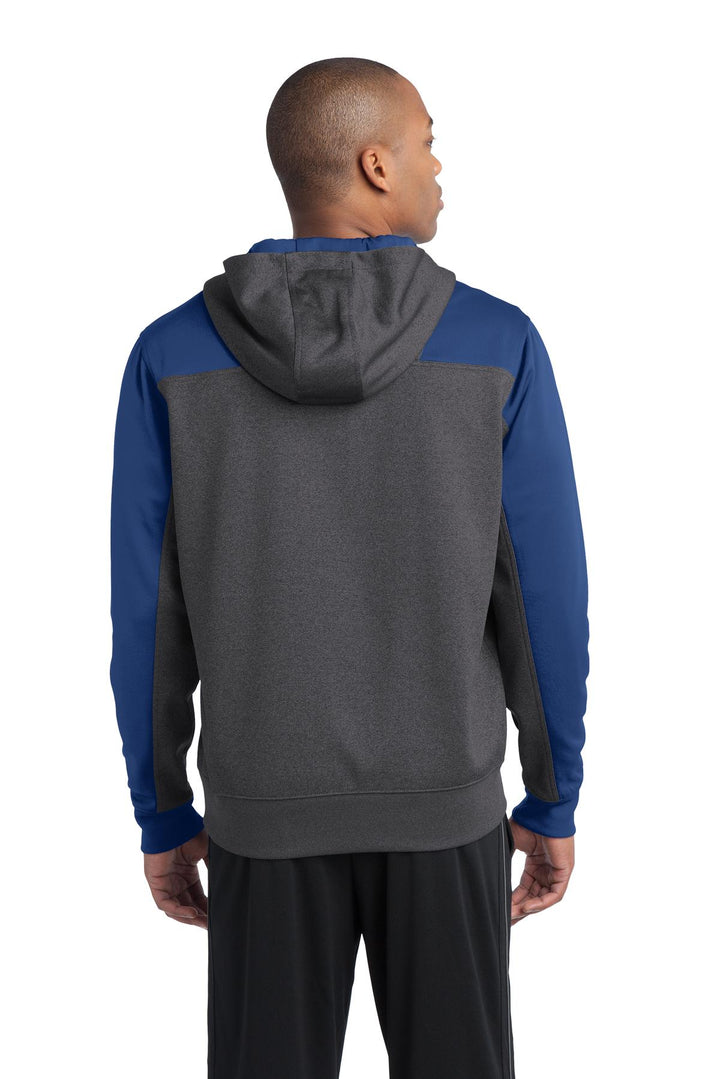 Sport-Tek Men's Tech Fleece Colorblock 1/4-Zip Hooded Sweatshirt