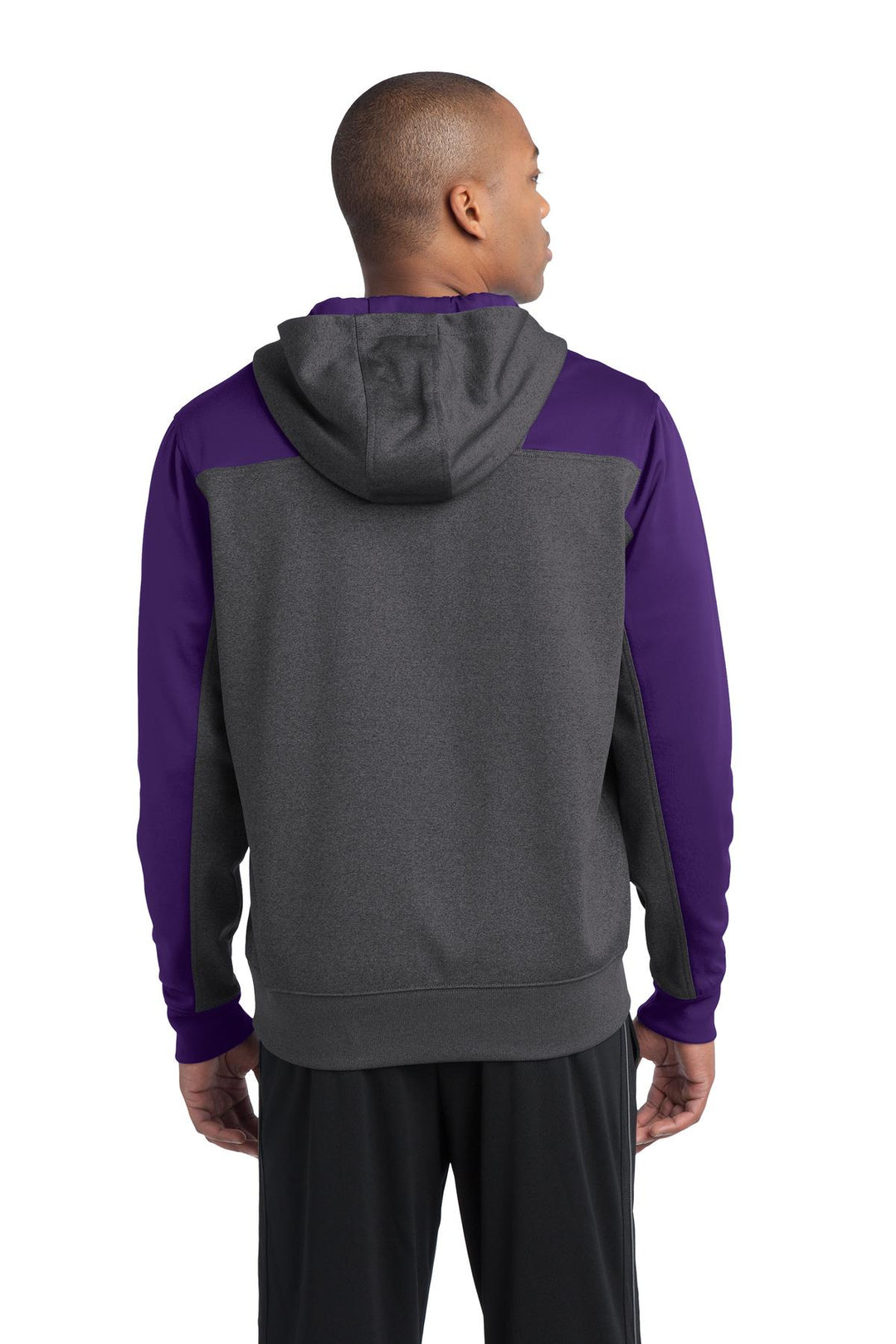 Sport-Tek Men's Tech Fleece Colorblock 1/4-Zip Hooded Sweatshirt