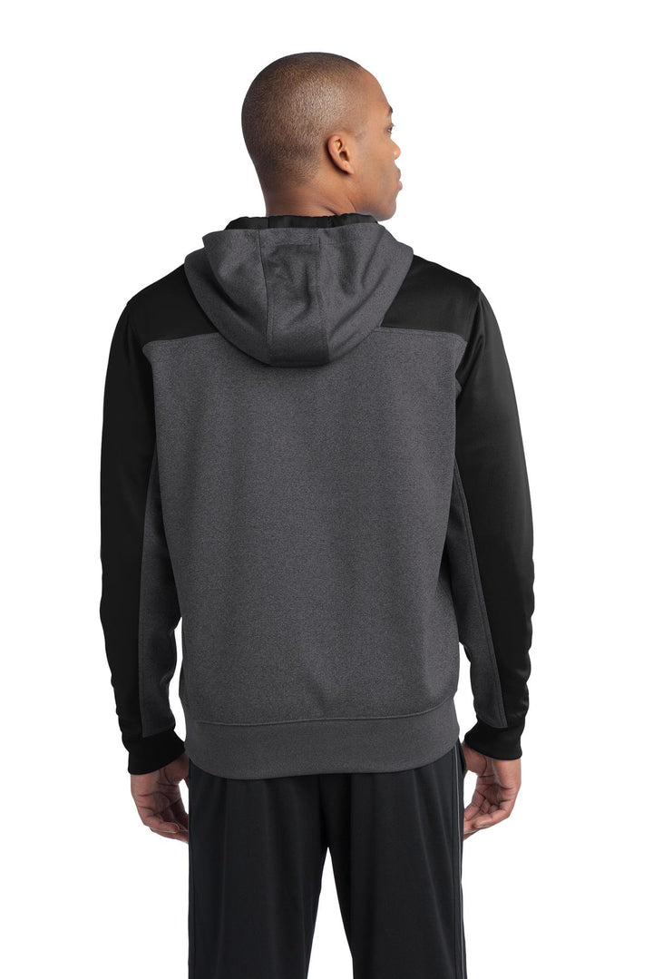 Sport-Tek Men's Tech Fleece Colorblock 1/4-Zip Hooded Sweatshirt