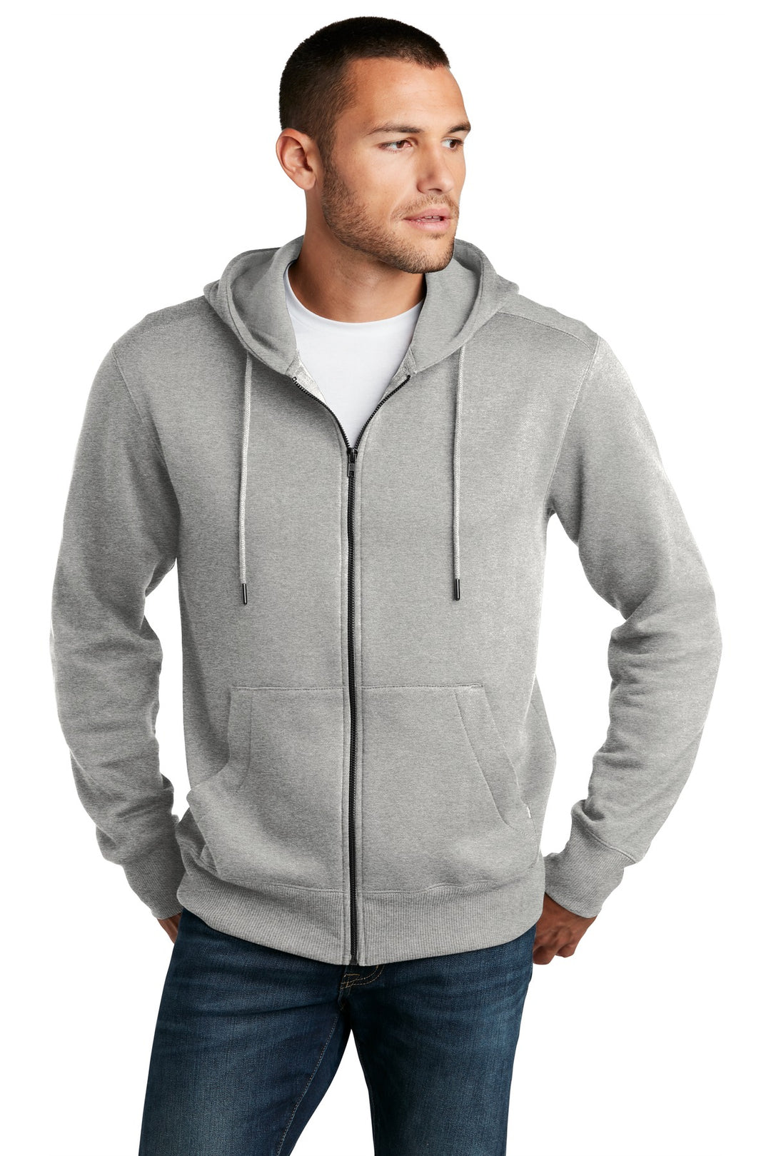 District Perfect Weight Fleece Full-Zip Hoodie DT1103 District