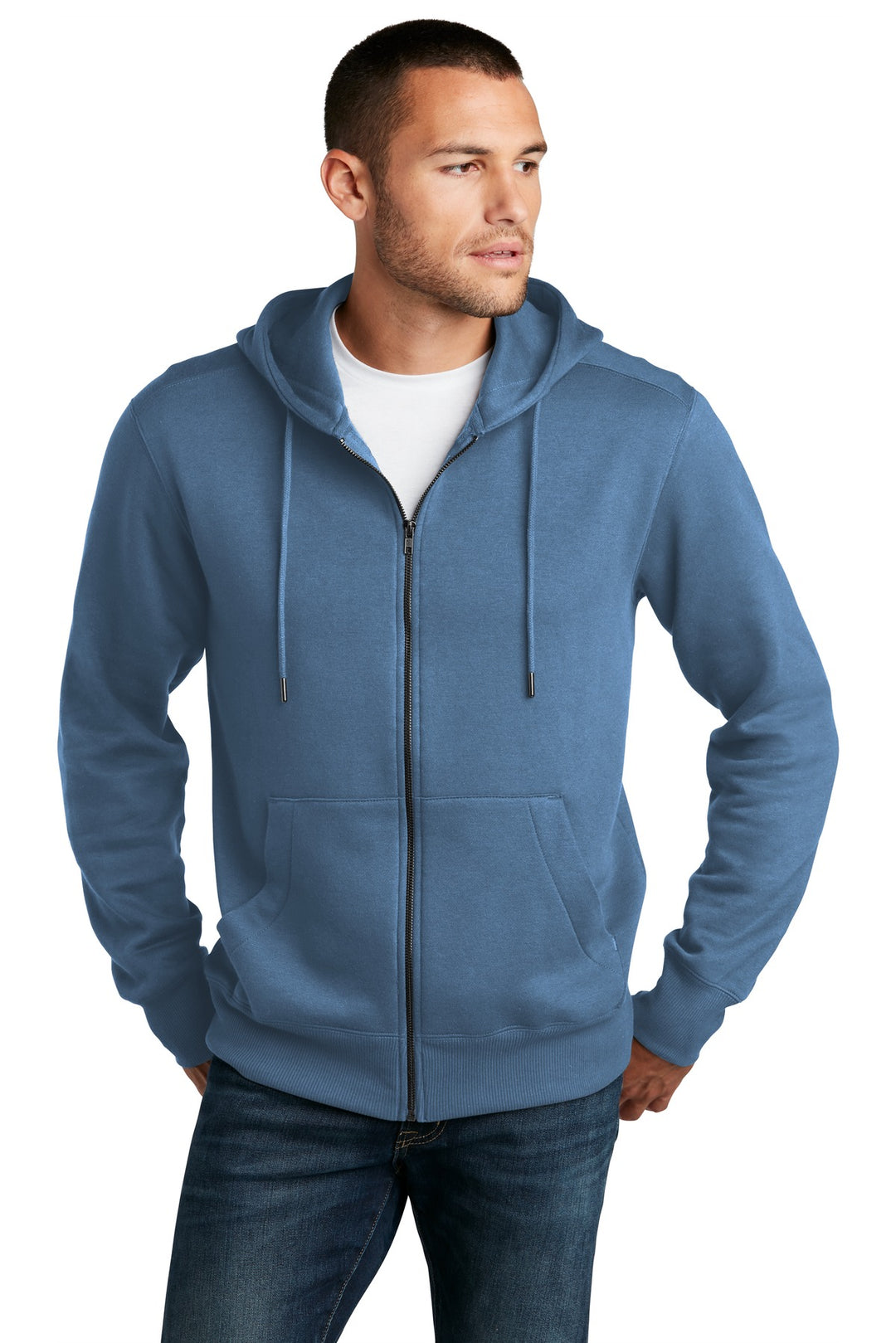 District Perfect Weight Fleece Full-Zip Hoodie DT1103 District