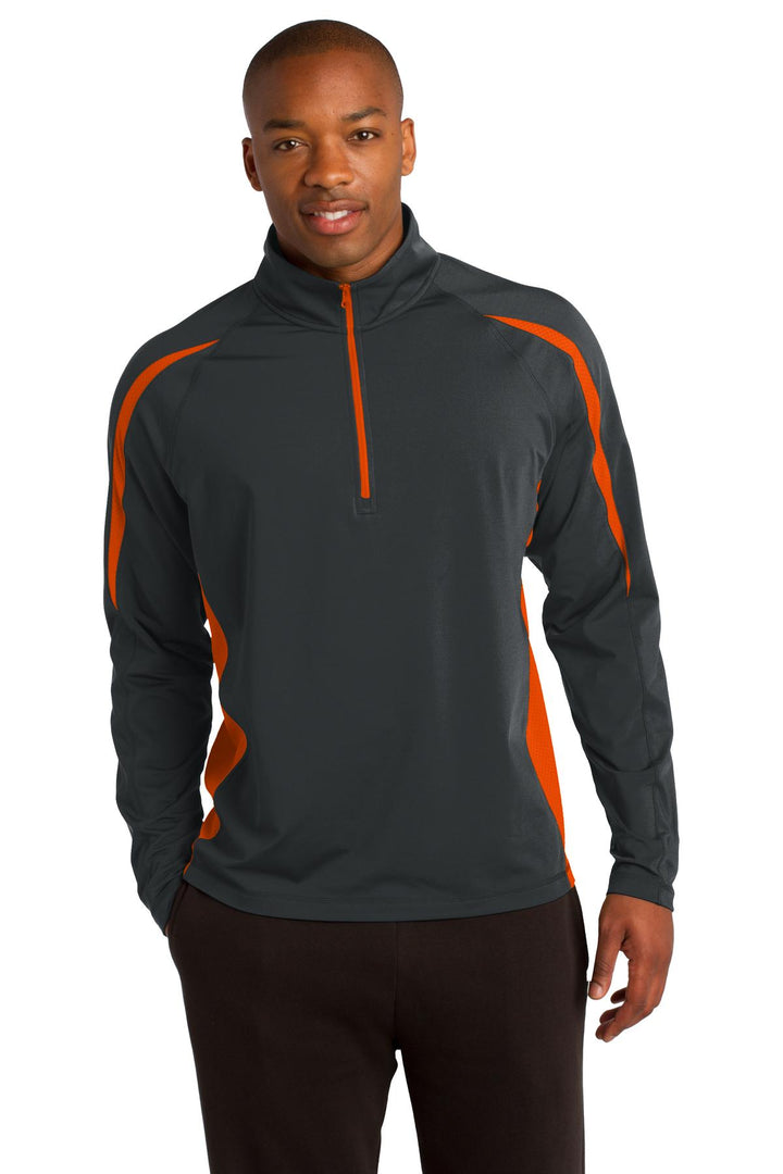 Sport-Tek Men's Sport-Wick Stretch 1/2-Zip Colorblock Pullover