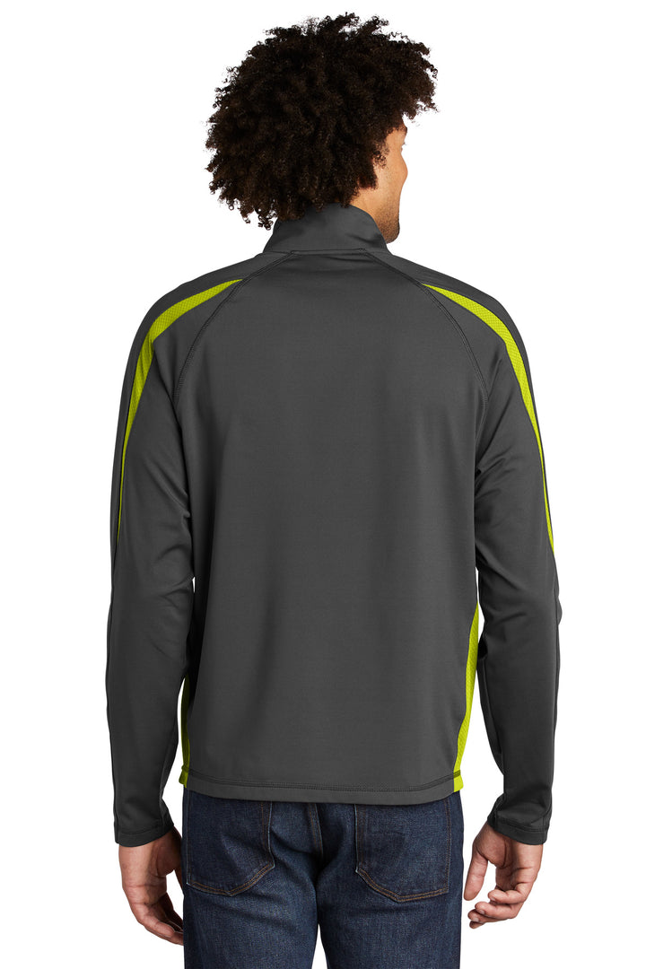 Sport-Tek Men's Sport-Wick Stretch 1/2-Zip Colorblock Pullover