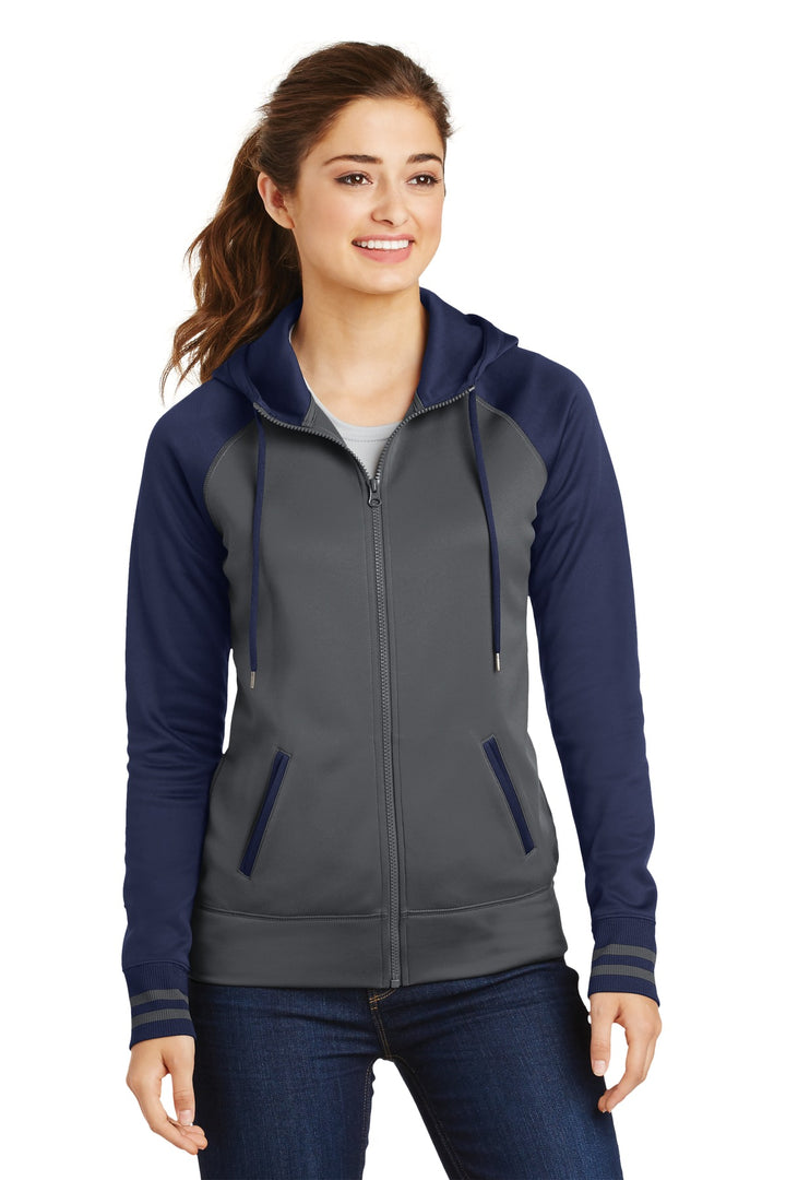 Sport-Tek Women's Sport-Wick Varsity Fleece Full-Zip Hooded Jacket. LST236