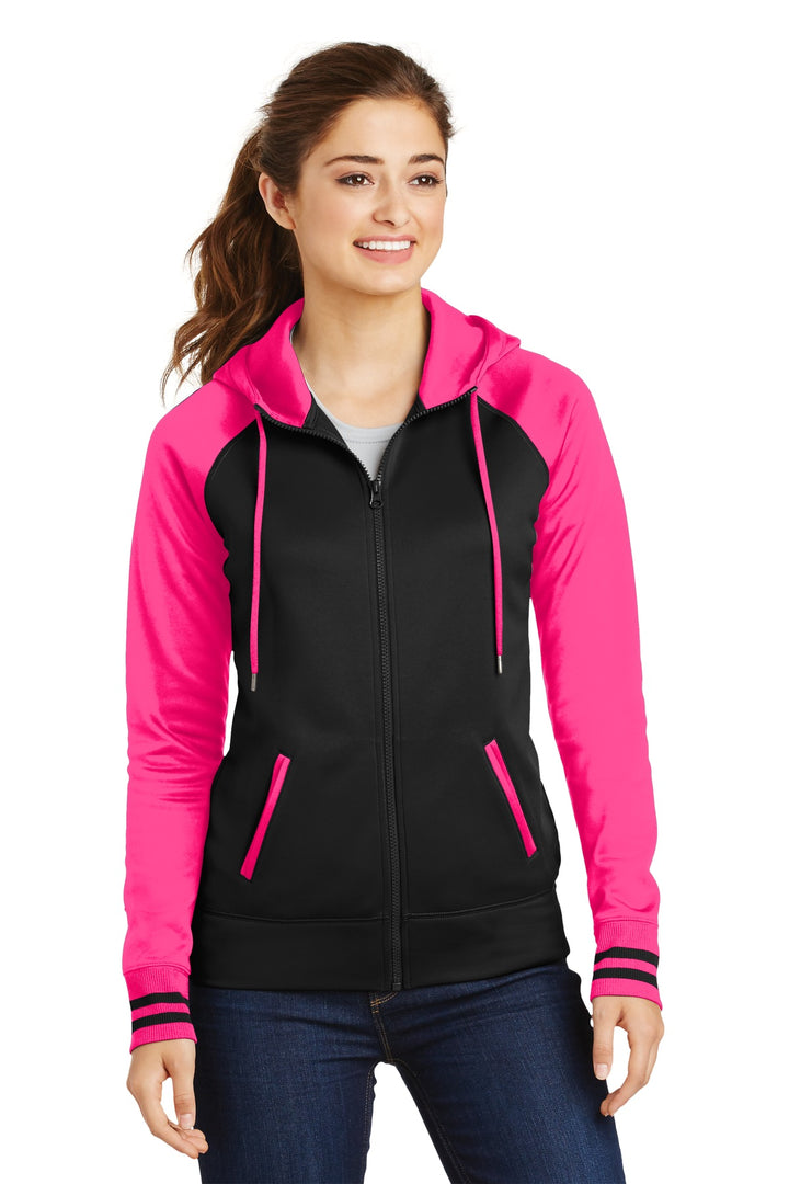 Sport-Tek Women's Sport-Wick Varsity Fleece Full-Zip Hooded Jacket. LST236