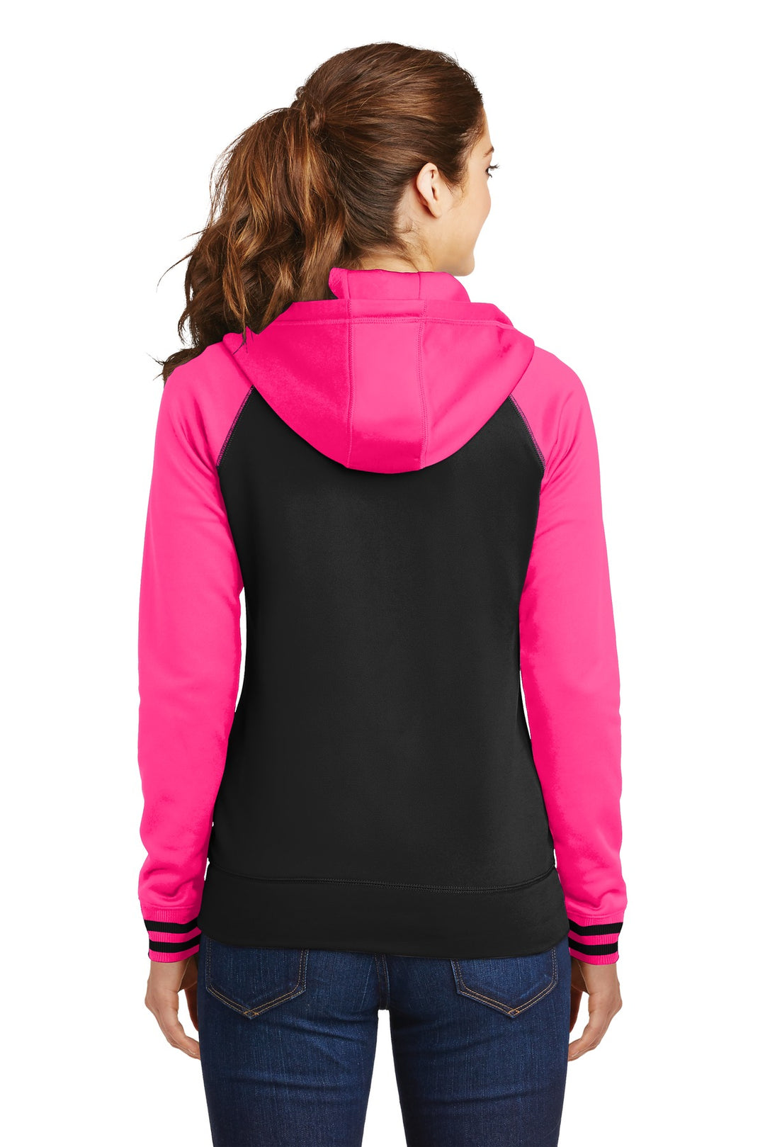 Sport-Tek Women's Sport-Wick Varsity Fleece Full-Zip Hooded Jacket. LST236