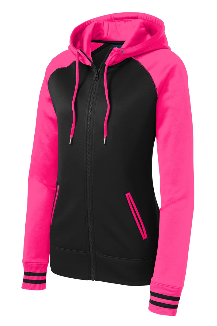 Sport-Tek Women's Sport-Wick Varsity Fleece Full-Zip Hooded Jacket. LST236