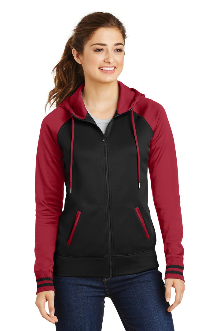 Sport-Tek Women's Sport-Wick Varsity Fleece Full-Zip Hooded Jacket. LST236