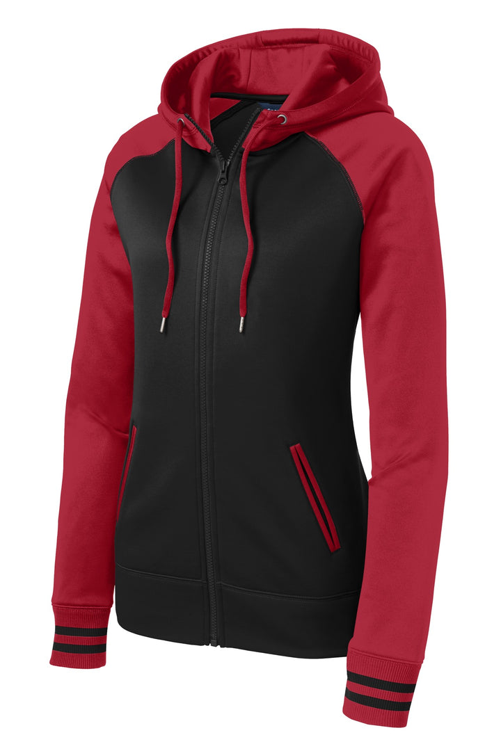 Sport-Tek Women's Sport-Wick Varsity Fleece Full-Zip Hooded Jacket. LST236