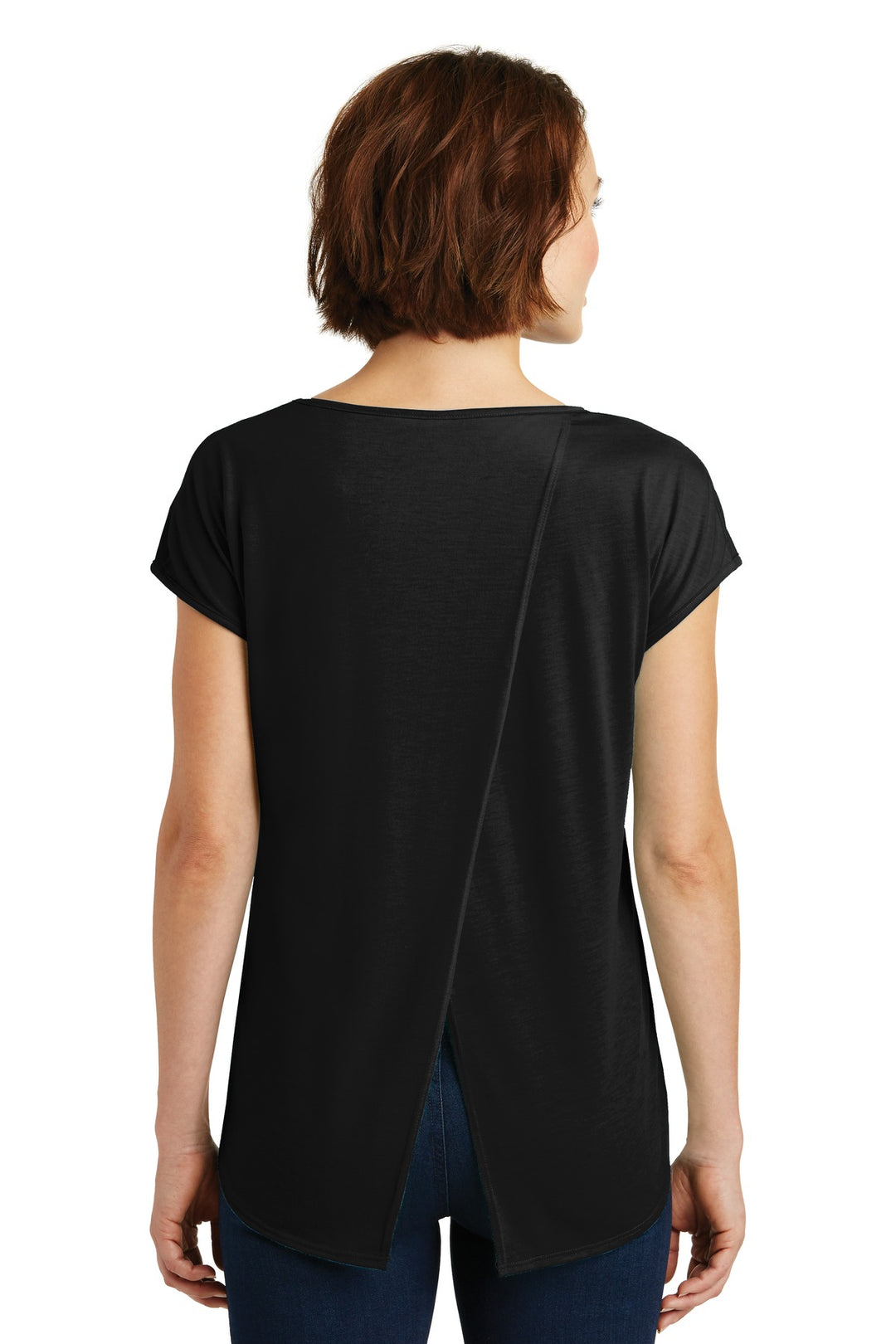 District Women's Drapey Cross-Back Tee. DM416 District