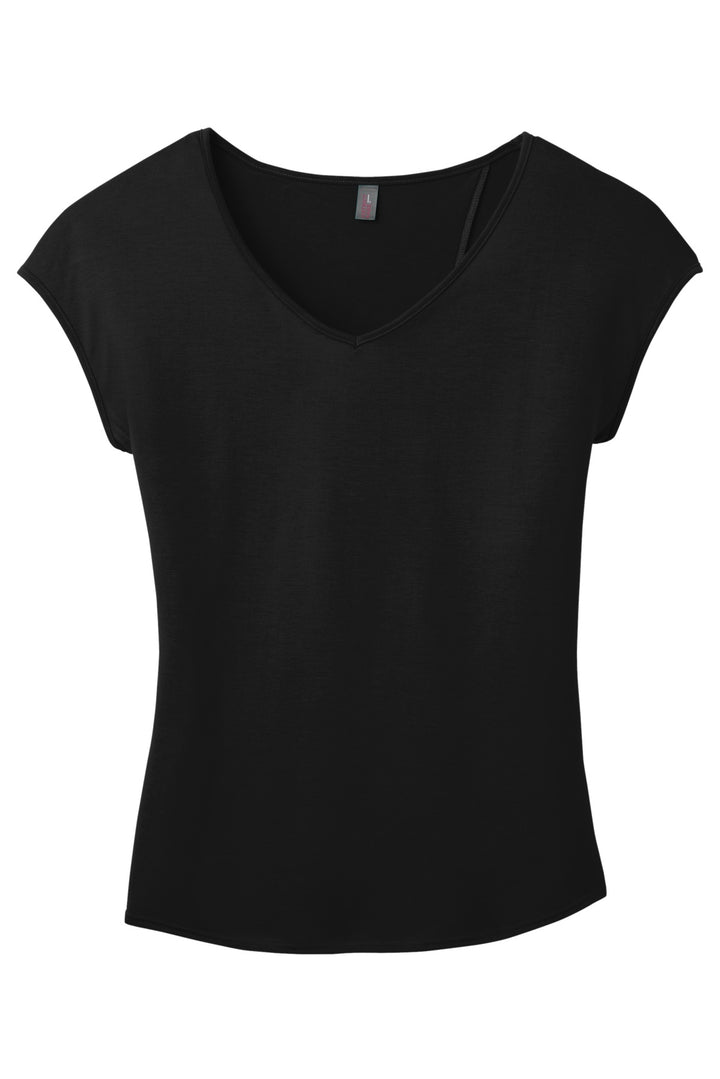 District Women's Drapey Cross-Back Tee. DM416 District