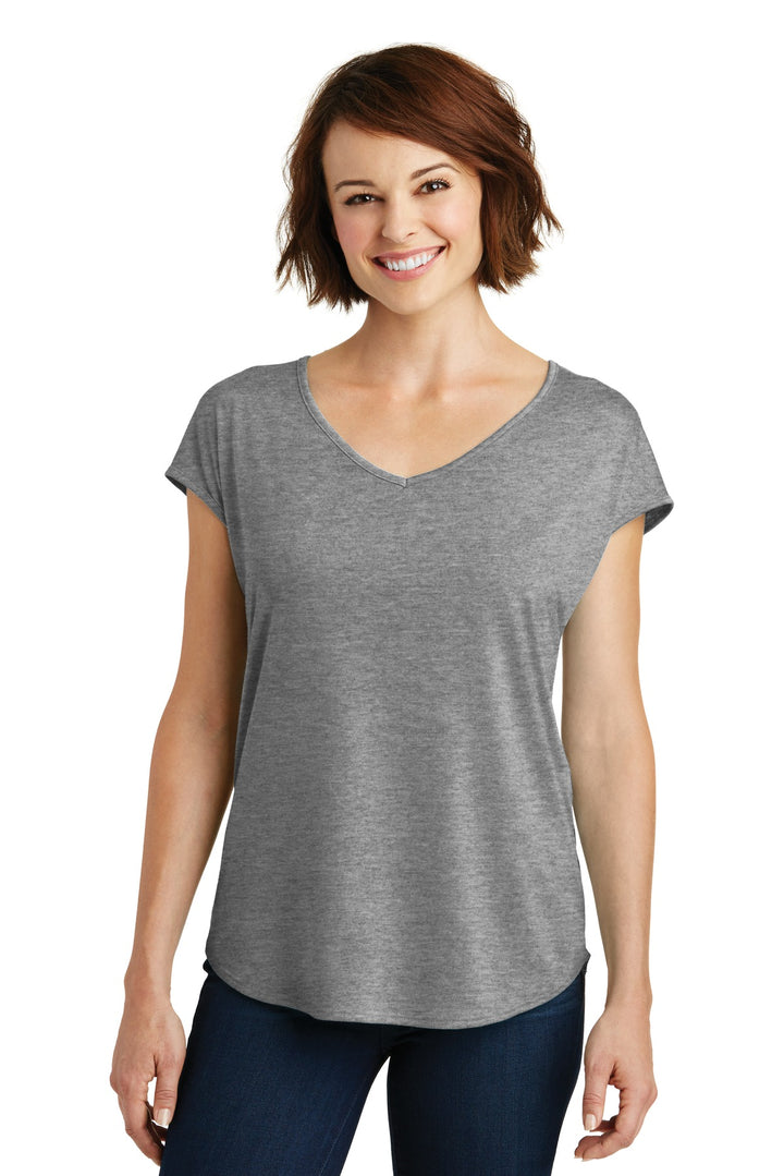 District Women's Drapey Cross-Back Tee. DM416 District