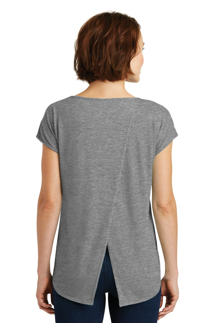 District Women's Drapey Cross-Back Tee. DM416 District