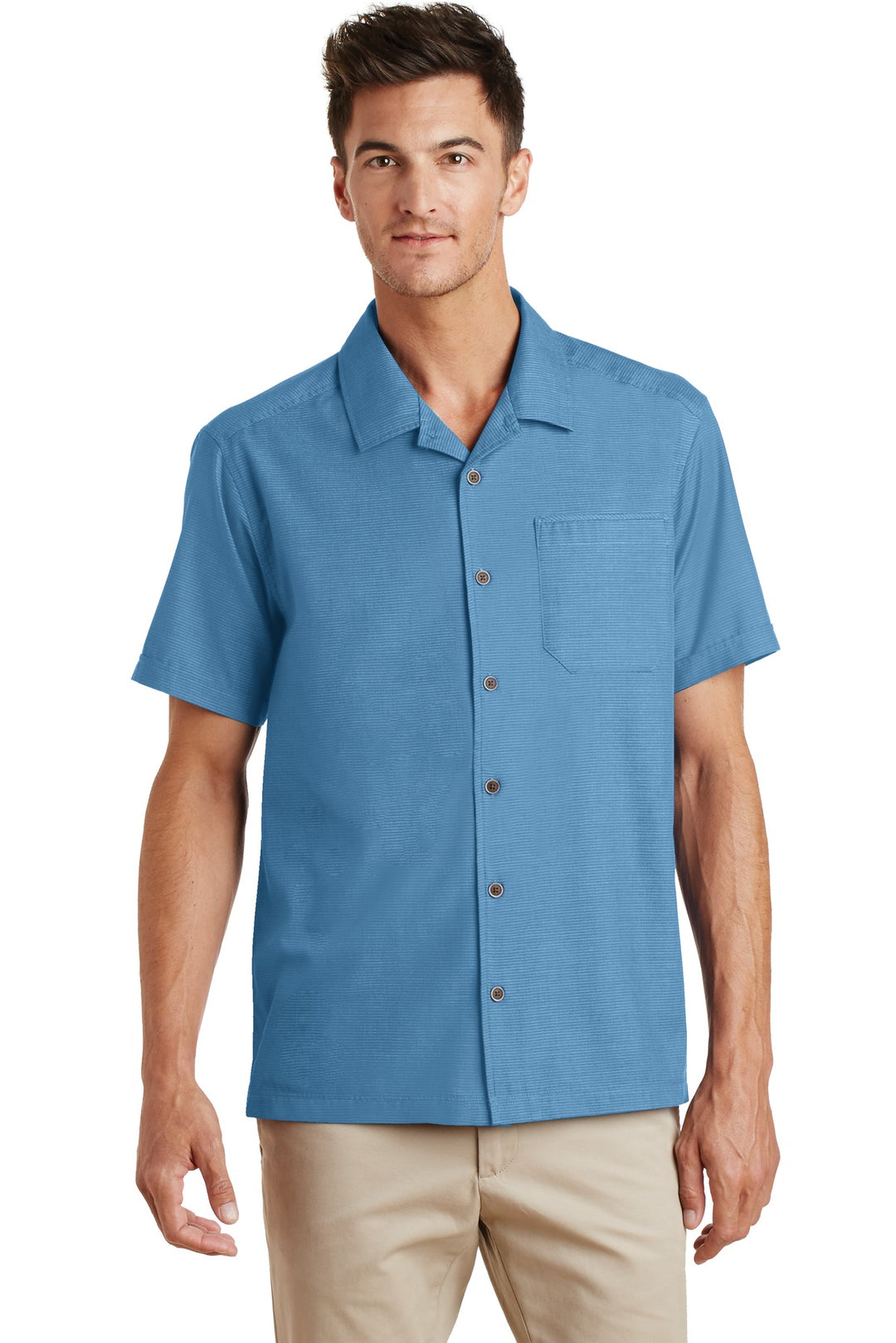 Port Authority Men's Textured Camp Shirt. S662