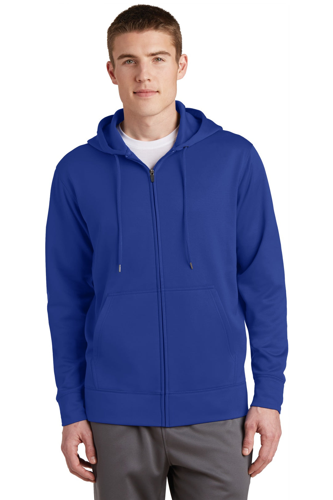 Sport-Tek Men's Sport-Wick Fleece Full-Zip Hooded Jacket