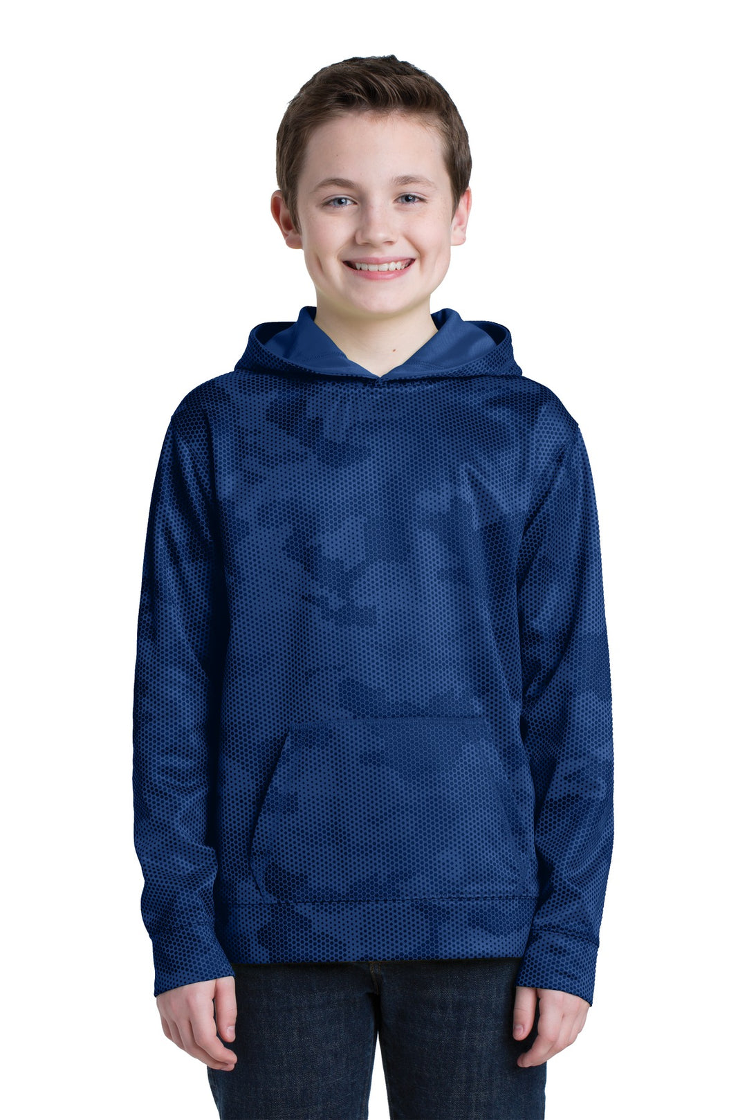 Sport-Tek Youth Sport-Wick CamoHex Fleece Hooded Pullover YST240