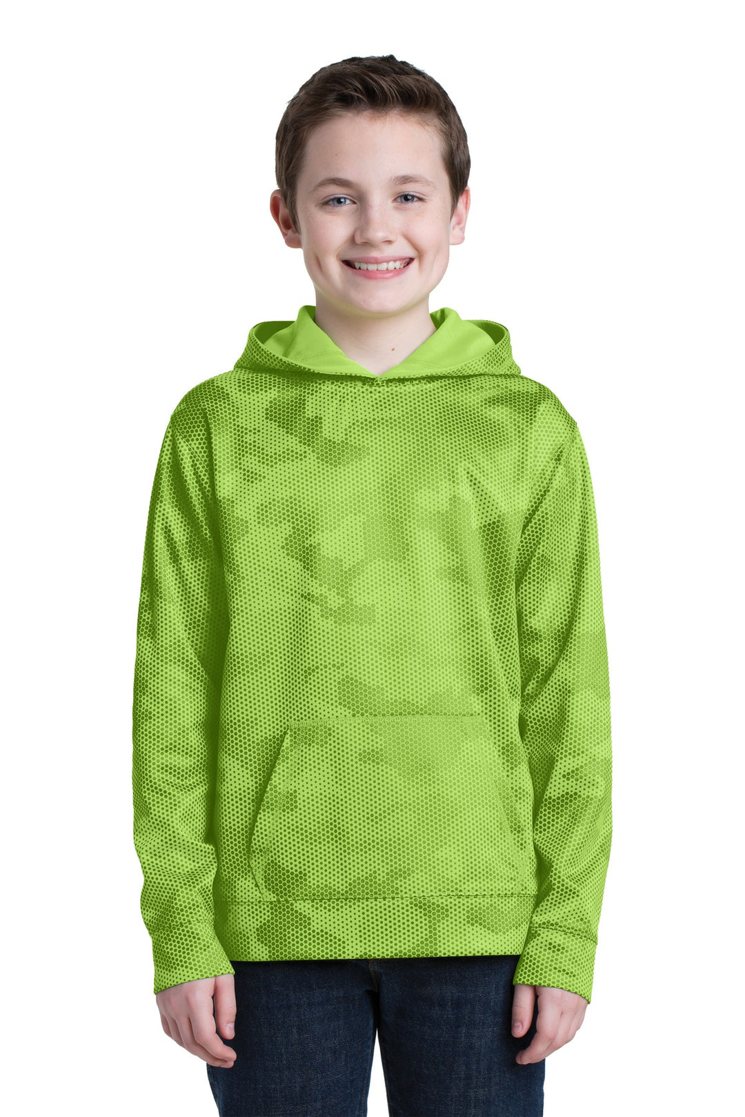 Sport-Tek Youth Sport-Wick CamoHex Fleece Hooded Pullover YST240