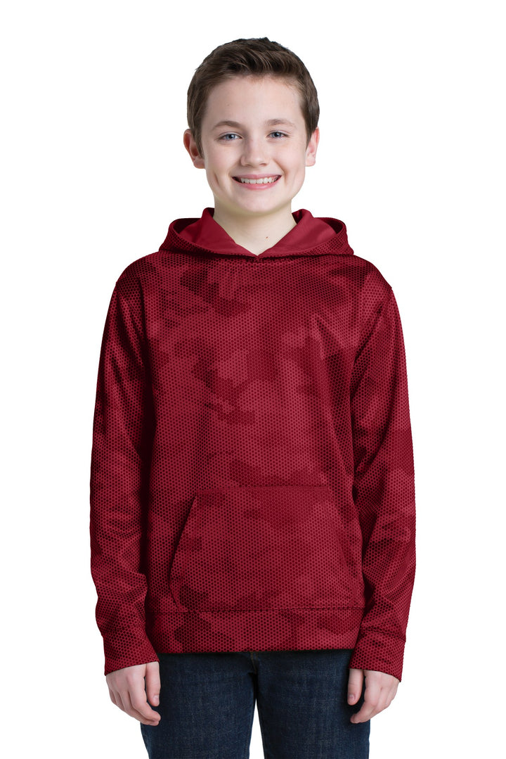 Sport-Tek Youth Sport-Wick CamoHex Fleece Hooded Pullover YST240