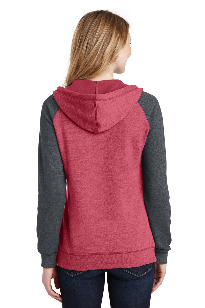 District Women's Lightweight Fleece Raglan Hoodie. DT296 District