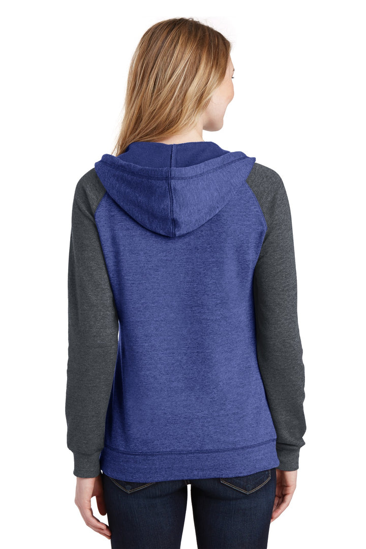 District Women's Lightweight Fleece Raglan Hoodie. DT296 District