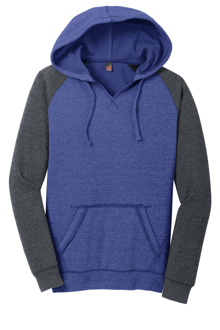 District Women's Lightweight Fleece Raglan Hoodie. DT296 District