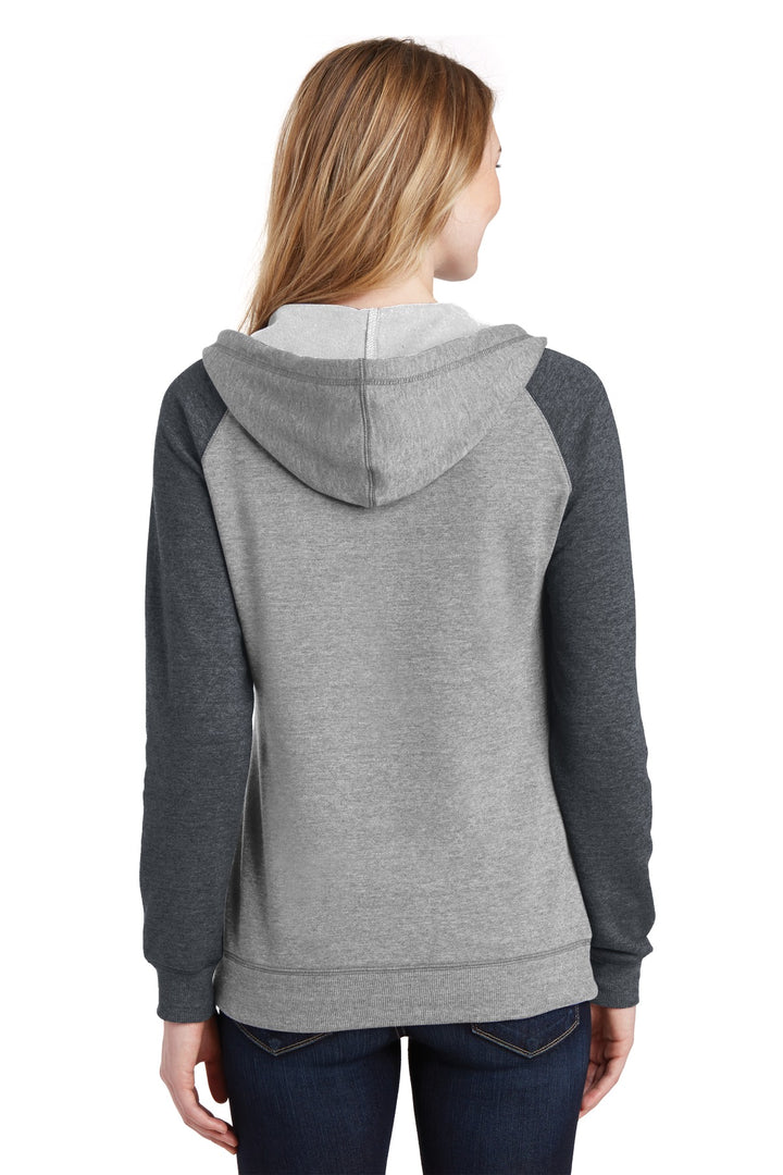 District Women's Lightweight Fleece Raglan Hoodie. DT296 District