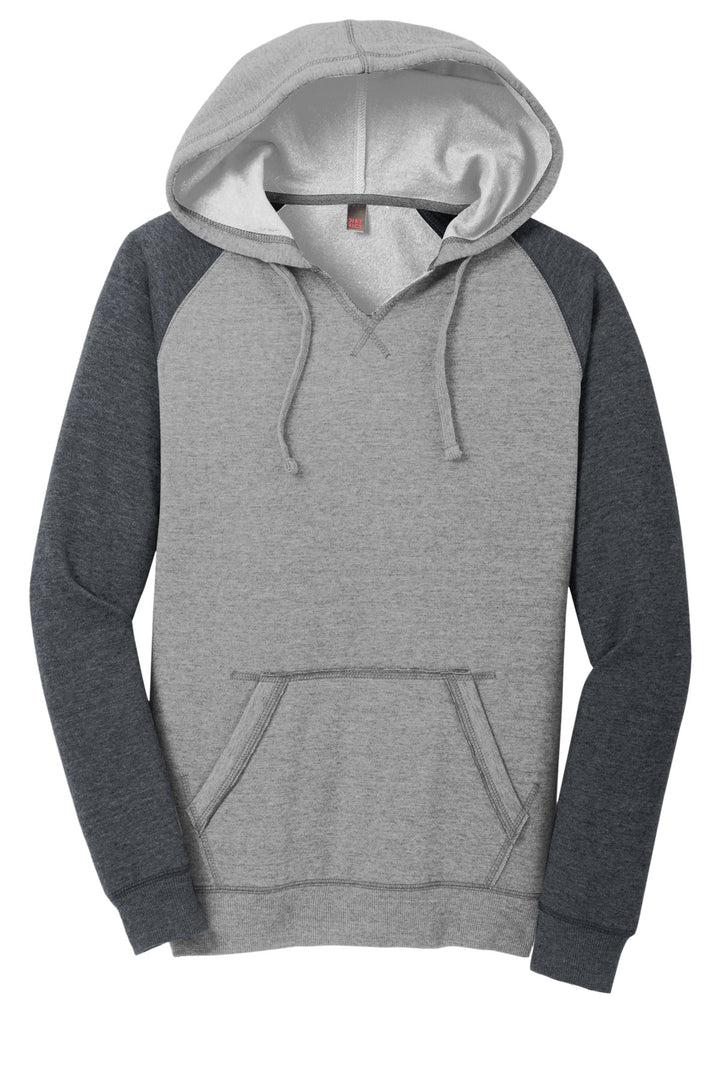 District Women's Lightweight Fleece Raglan Hoodie. DT296 District