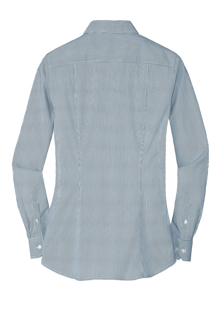 Port Authority Ladies Fine Stripe Stretch Poplin Shirt. L647