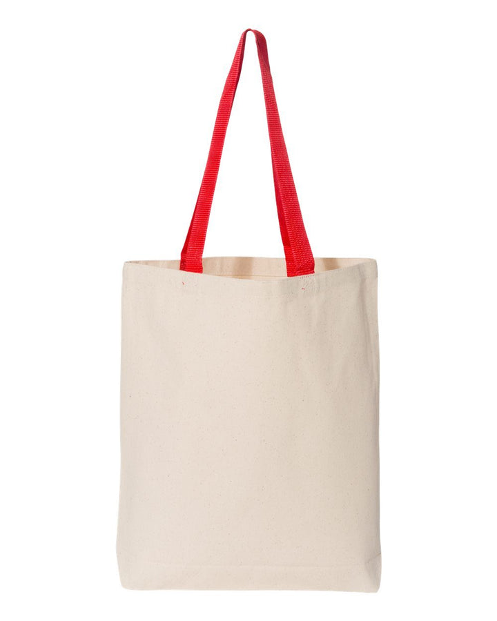 Q-Tees 11L Canvas Tote with Contrast-Color Handles Q-Tees