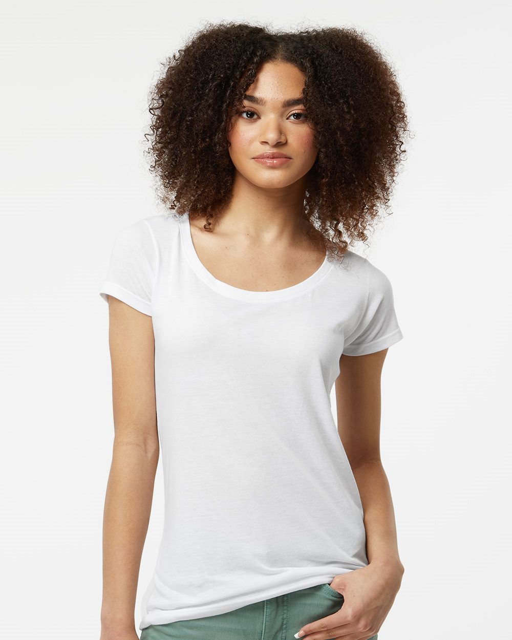 Tultex Women's Poly-Rich Scoop Neck T-Shirt Tultex