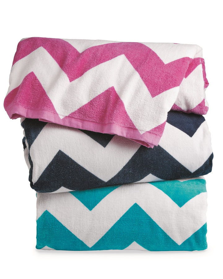 Carmel Towel Company Chevron Velour Beach Towel Carmel Towel Company