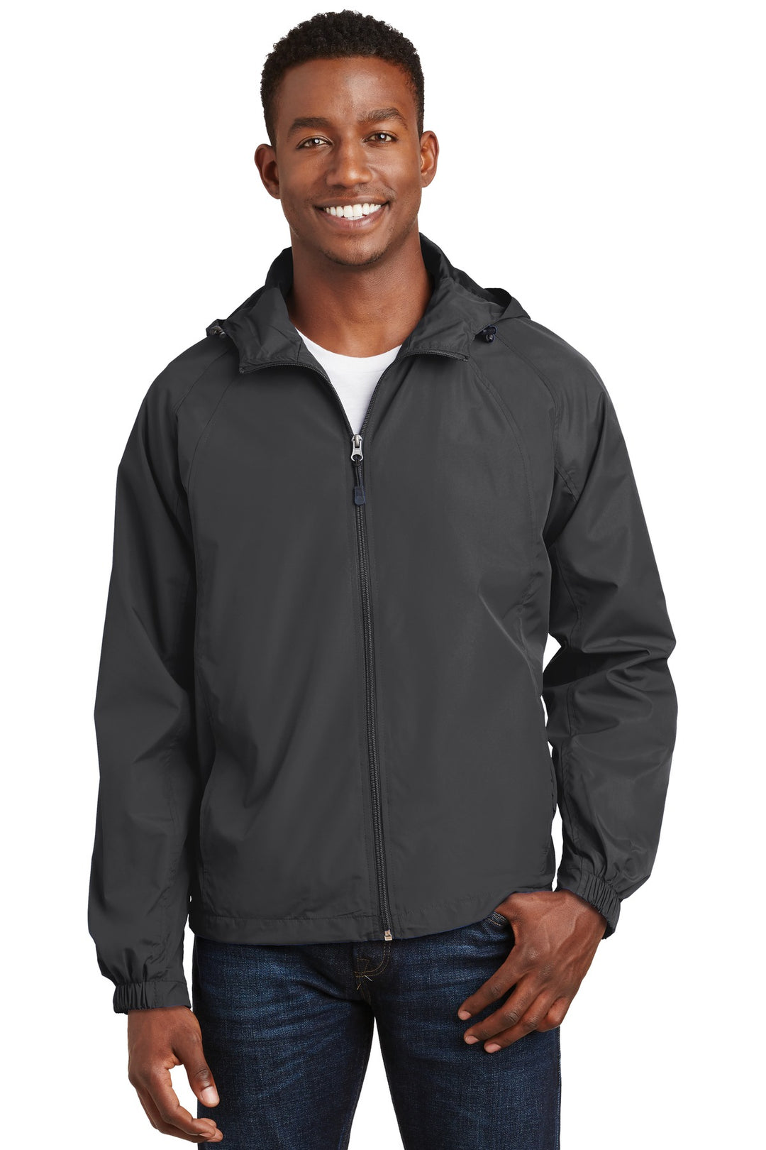 Sport-Tek Men's Hooded Raglan Jacket