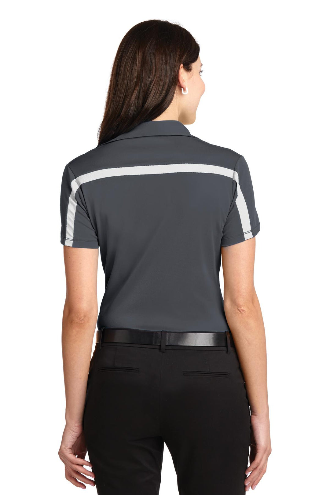 Port Authority Ladies Silk Touch Performance Colorblock Stripe Polo. L547