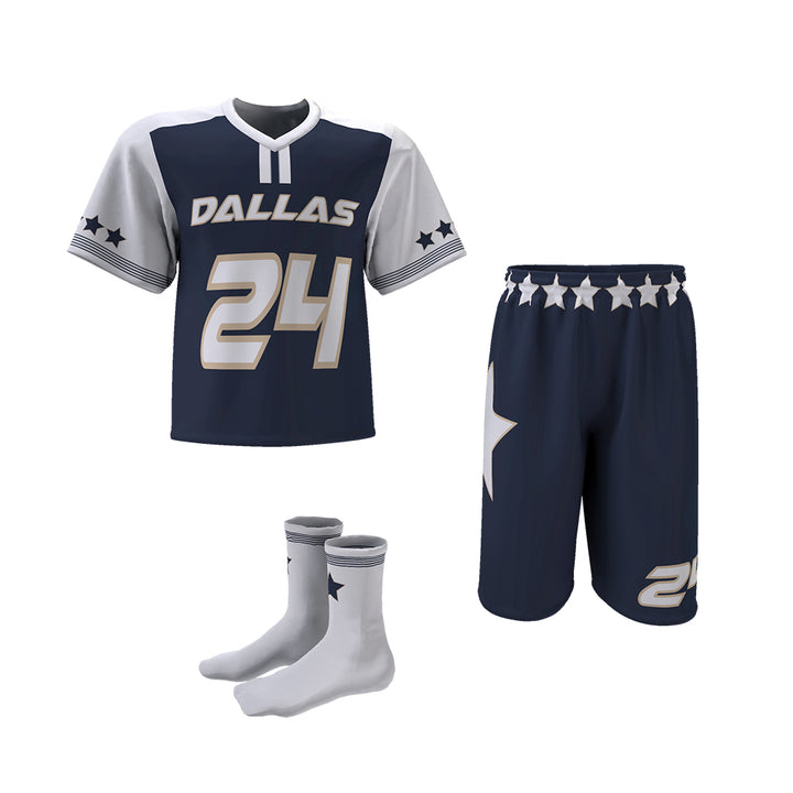 Custom Elite Sublimated Short Sleeve Lacrosse Jersey & Shorts Package League Outfitters